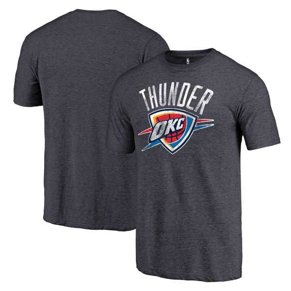 Oklahoma City Thunder Heather Navy Distressed Team Logo Fanatics Branded Tri-Blend T-Shirt,We sell and wholesale Oklahoma City Thunder Heather Navy Distressed Team Logo Fanatics Branded Tri-Blend T-Shirt on line form chian!
